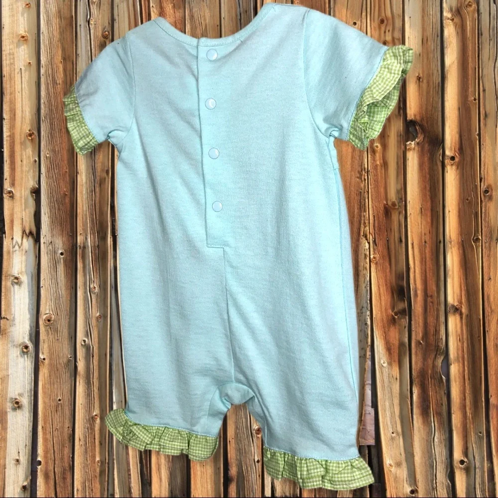 🍍NWT‎ Agabang Romper w Fish 🐠 Appliqué 3mo
